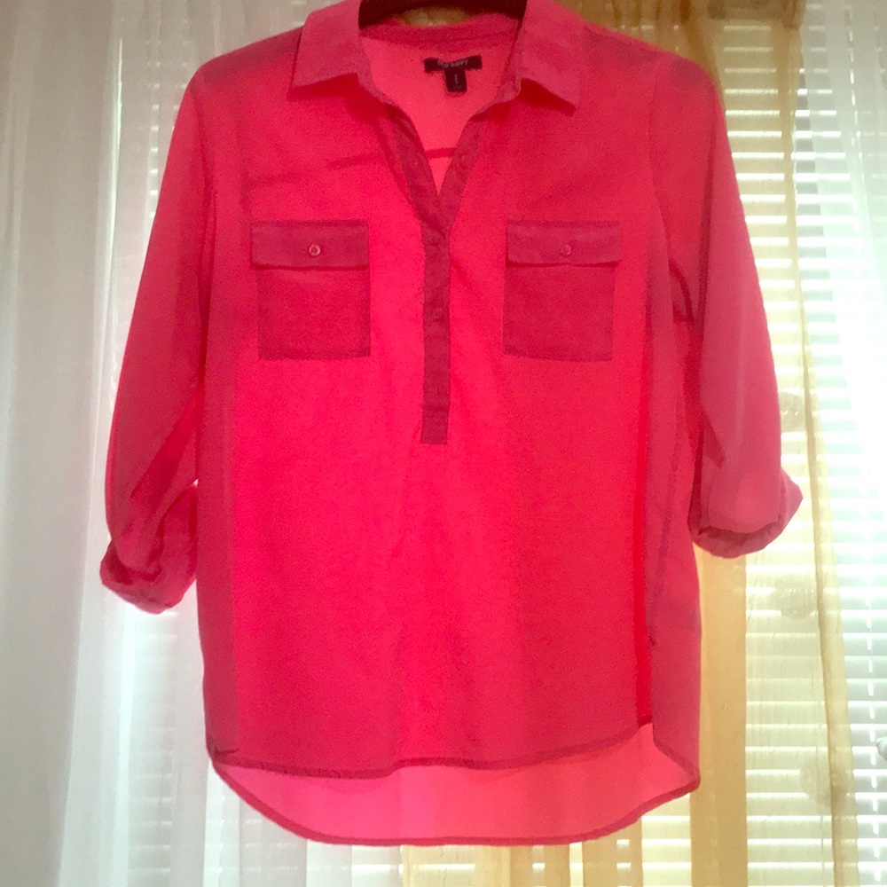 Long neon pink shirt. Worn a couple of times.